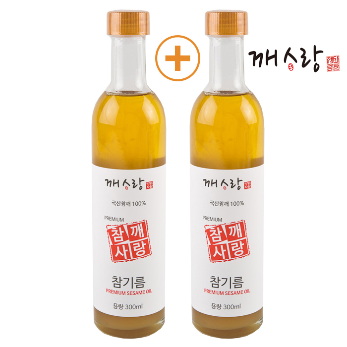 국산 저온압착 참기름 300ml x 2병