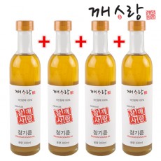 깨사랑 국산 저온압착 참기름 참깨사랑 300ml 4병